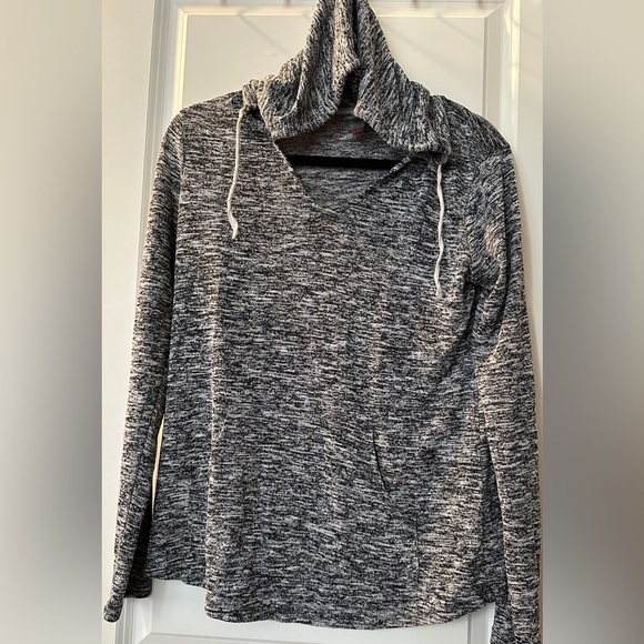 No Boundaries Tops - No Boundaries Black and White Knit Hoodie